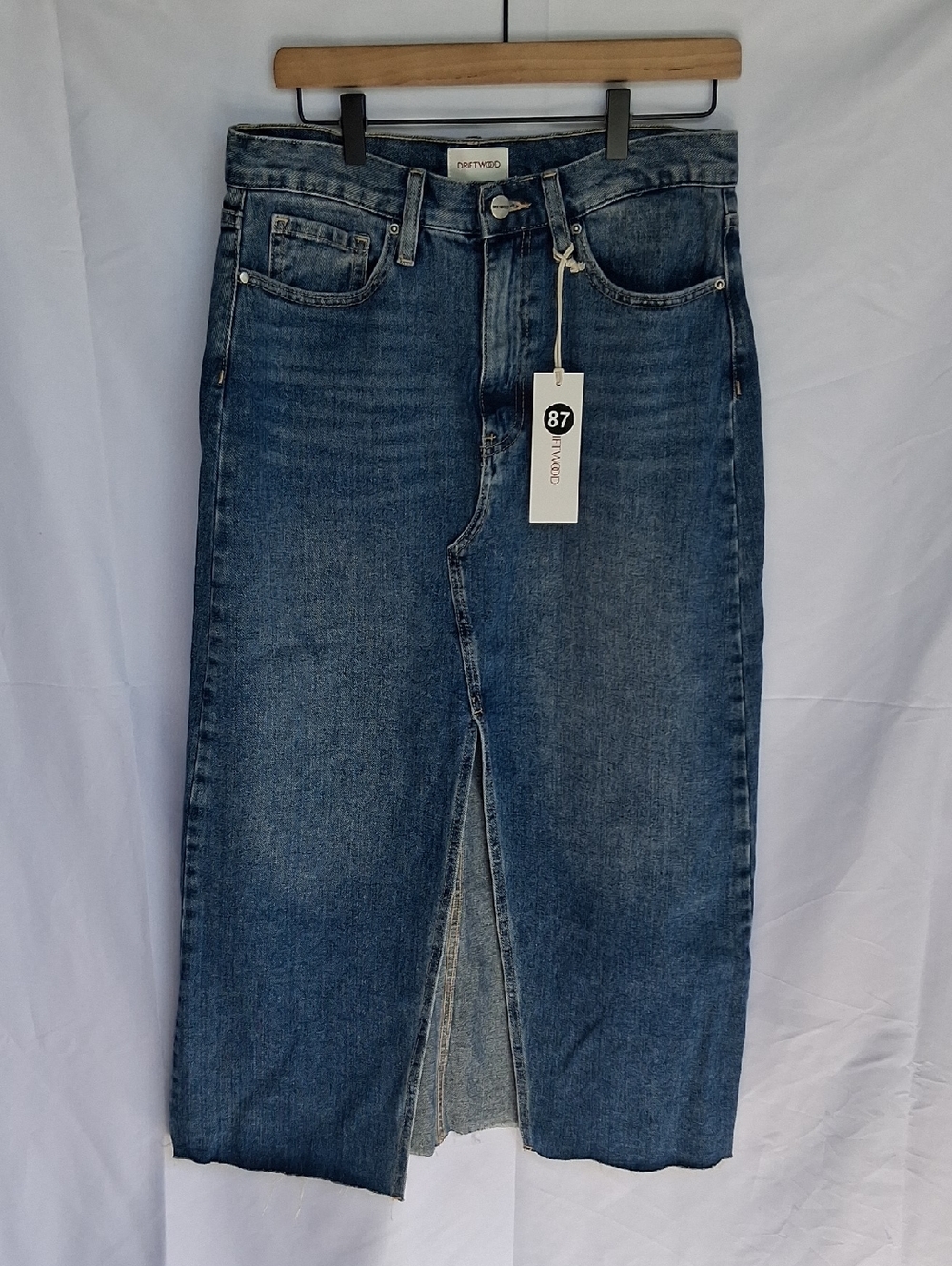 Driftwood  Denim Midi Skirt Blue 29